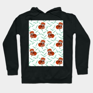 Red panda and bamboo print on green tee Hoodie